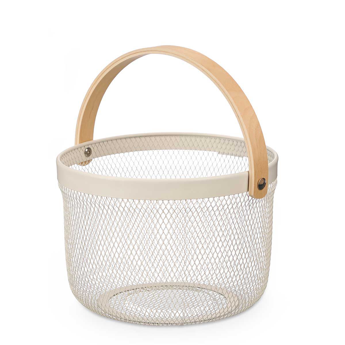 Fruteira branca em metal 25,5cm