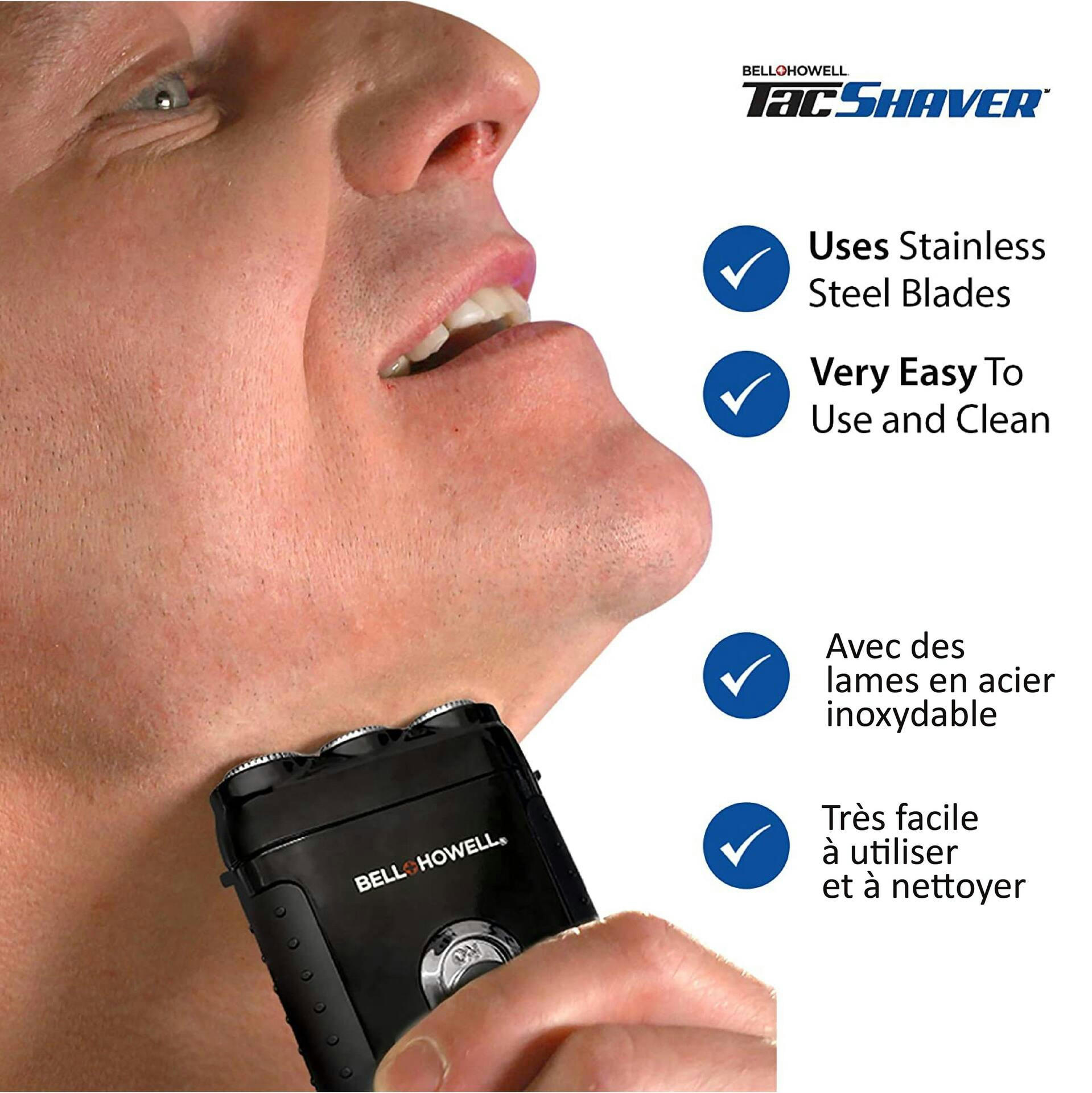 As Seen On TV Bell & Howell Rechargeable Mini Tac Shaver