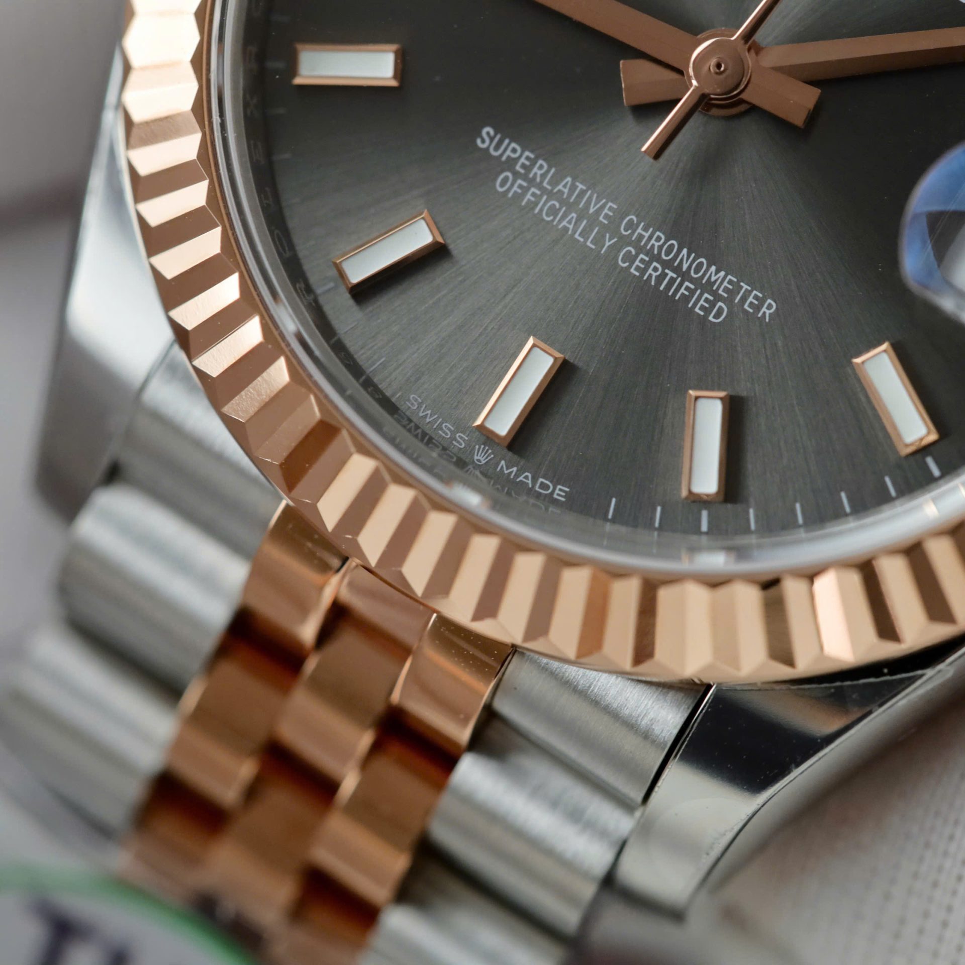 Rolex Datejust SS/RG Plated Grey Dial 31mm Jub THBF Replica