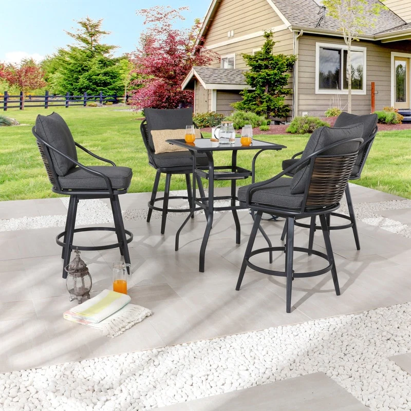 Patio Festival 4-Person Outdoor Bar Height Bistro Dining Set