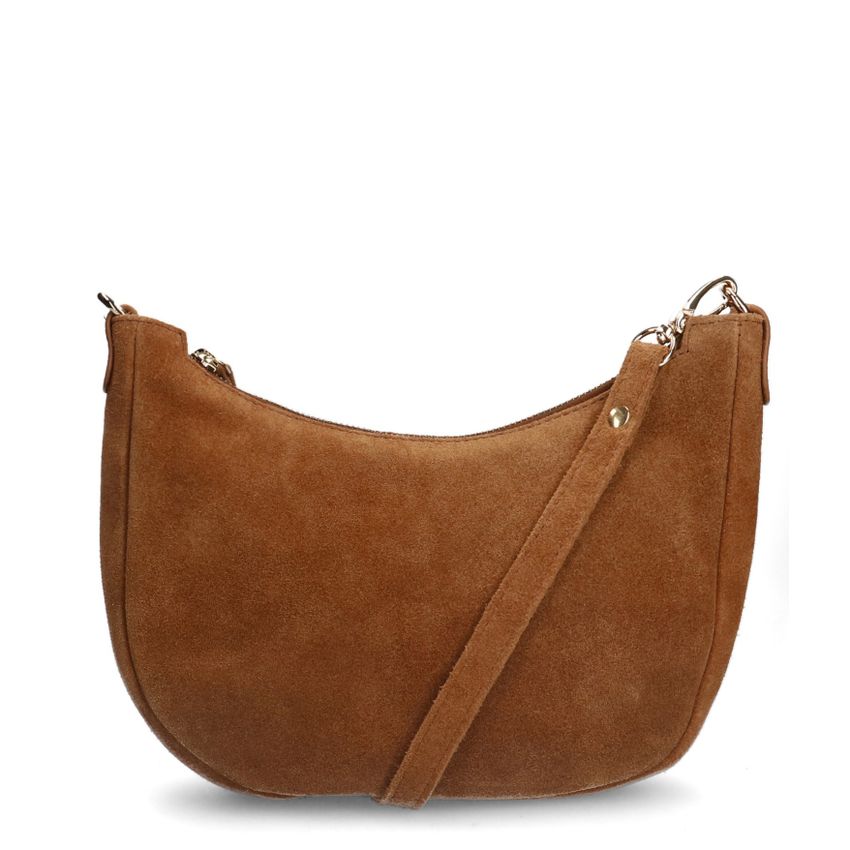 Manfield Cognac suède schoudertas