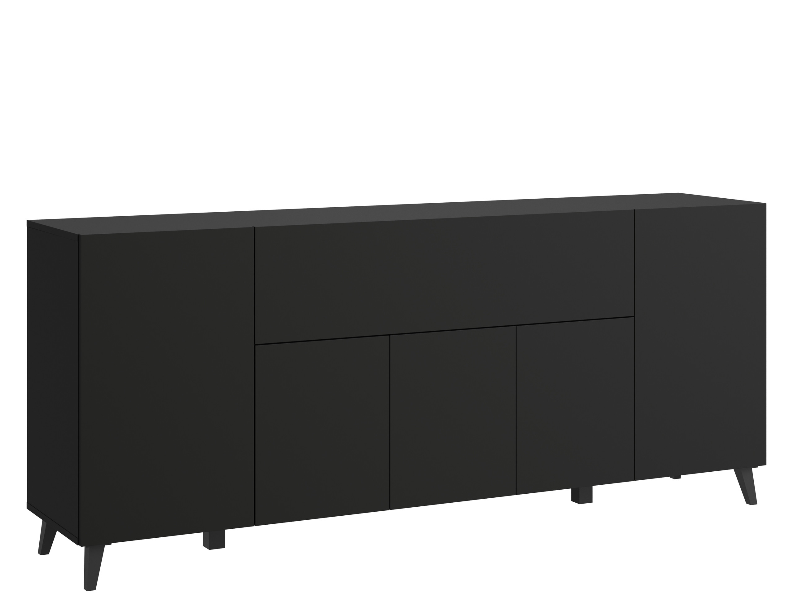 Czarna komoda 180 cm na nóżkach PUNES