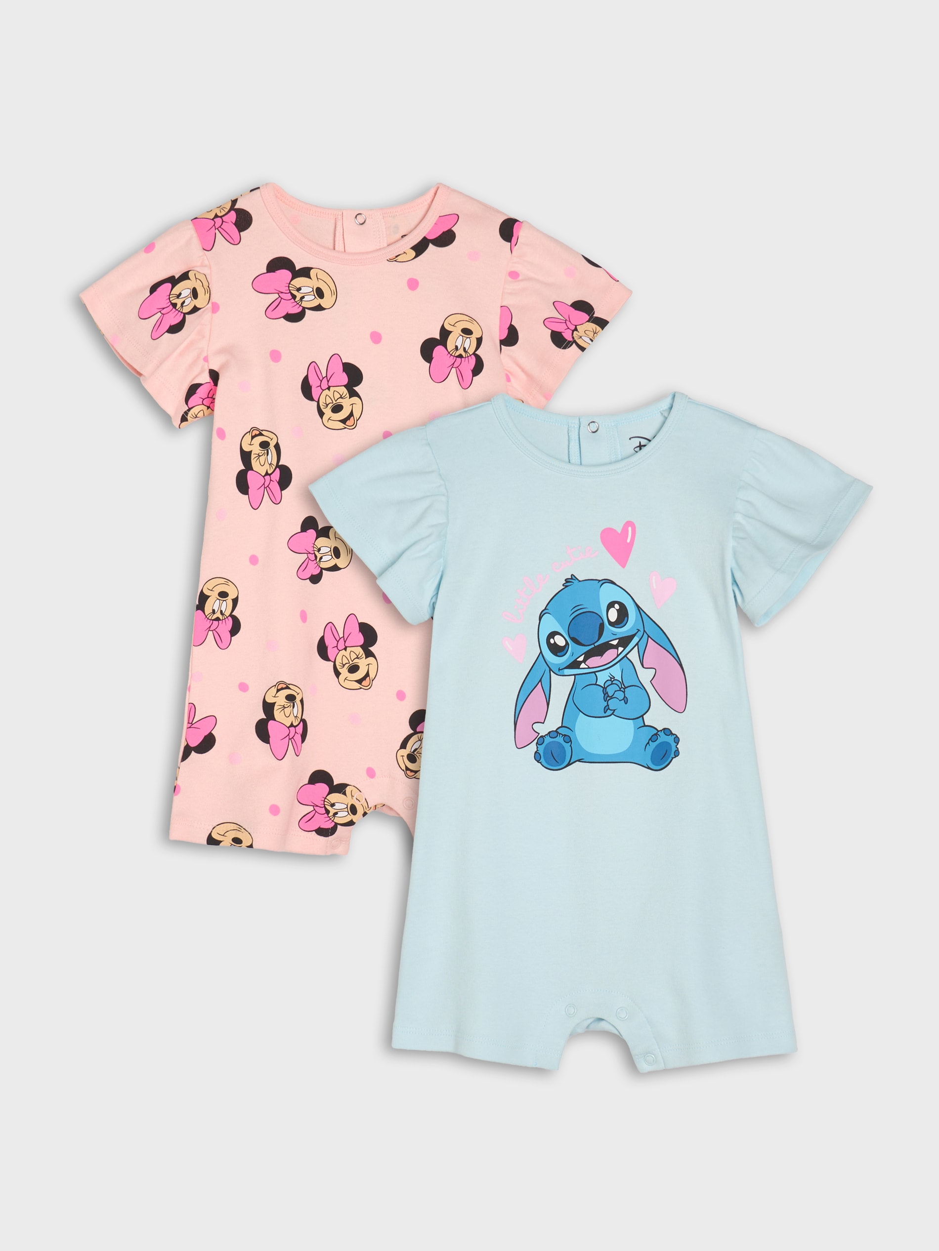 Bawełniane rampersy z nadrukiem 2 pack Minnie and Stitch