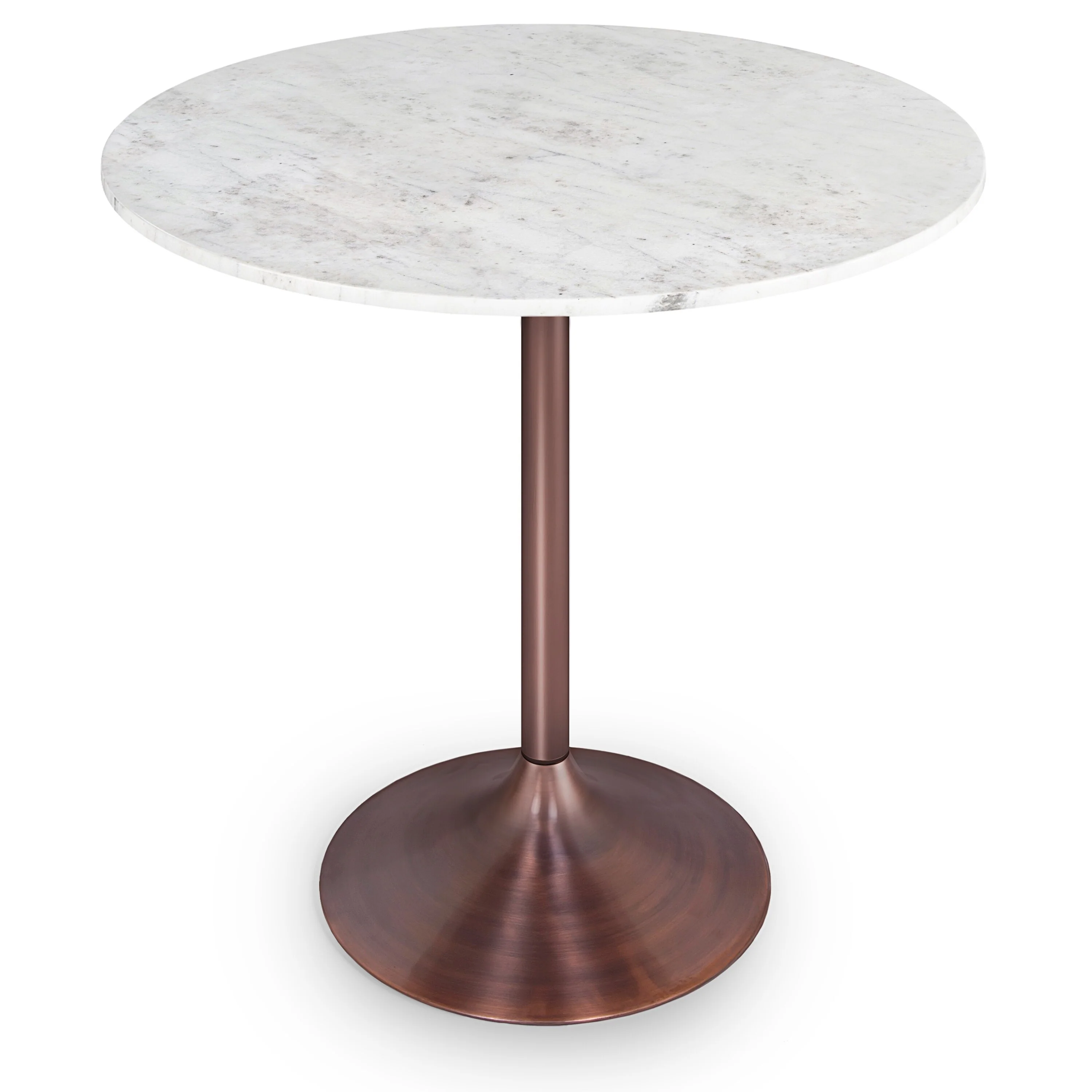 WYNDENHALL Whaler and Iron 36 inch x 36 inch Round Contemporary Dining Table in White/Copper - 36d x 36w x 30.5h