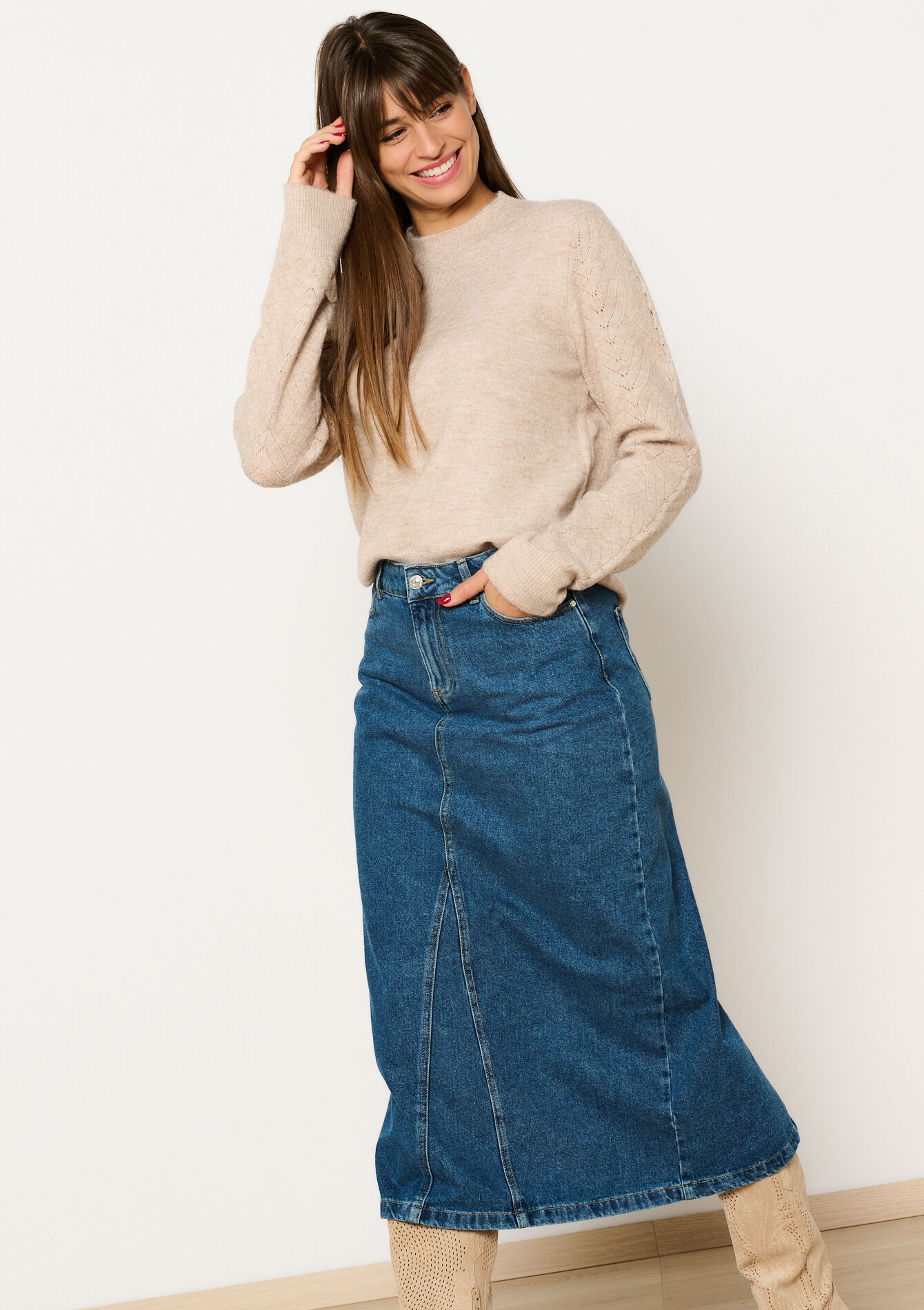 Basic trui met crewneck