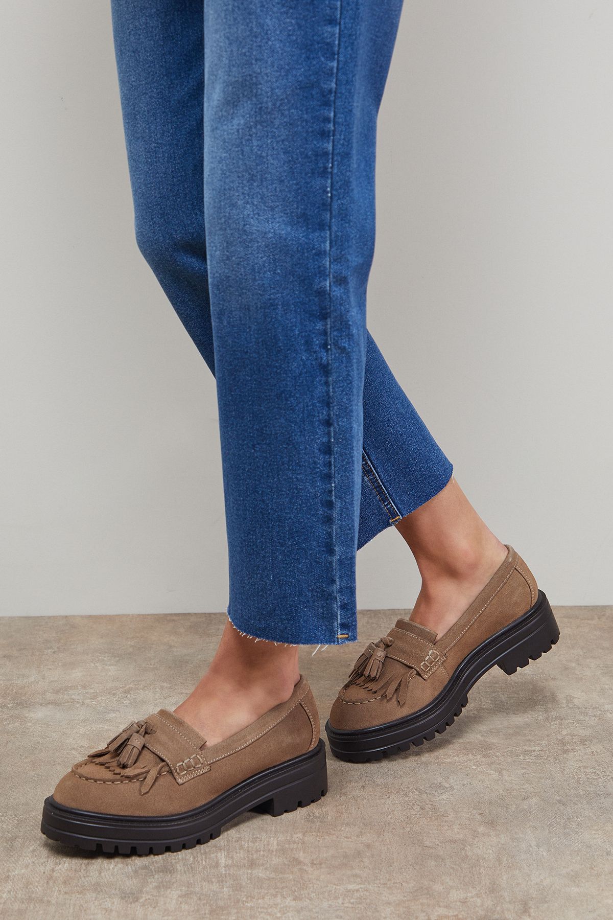 Oasis Brooker Suede Tassel Chunky Loafers