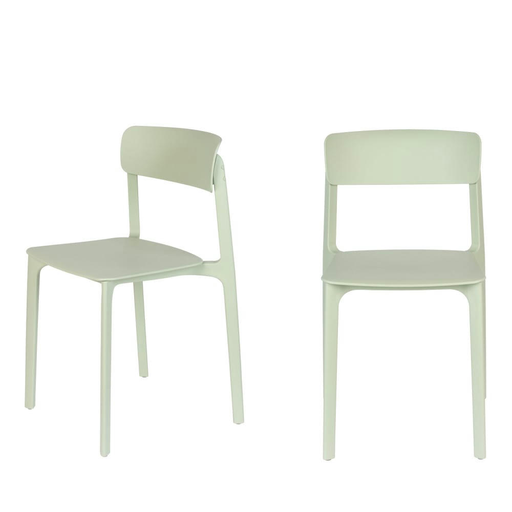 CLIVE - 4 chaises en résine vert