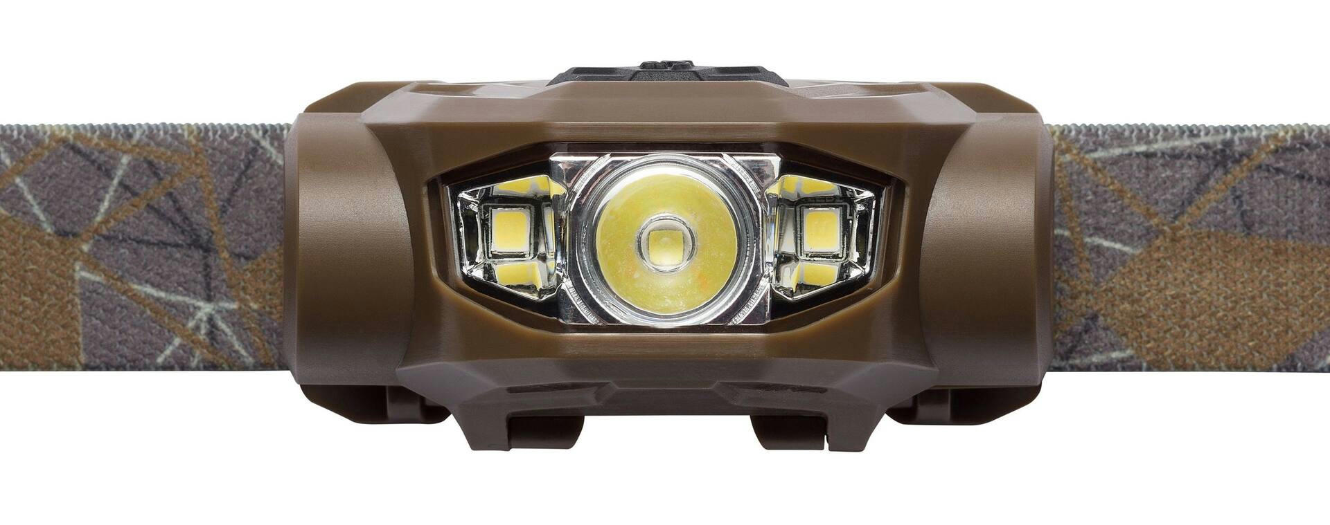 Browning Range 1AA IPX4 Waterproof Hunting Wide Angle Plus Headlamp, Tan