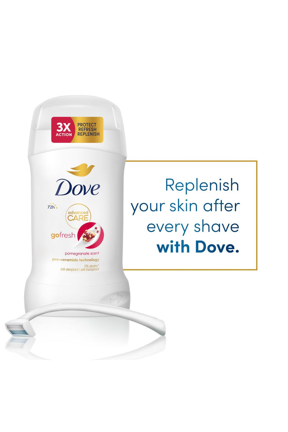 Dove Women Go Fresh 'Antiperspirant' Deo Stick w/ 72H Protection 50ml, 3pk