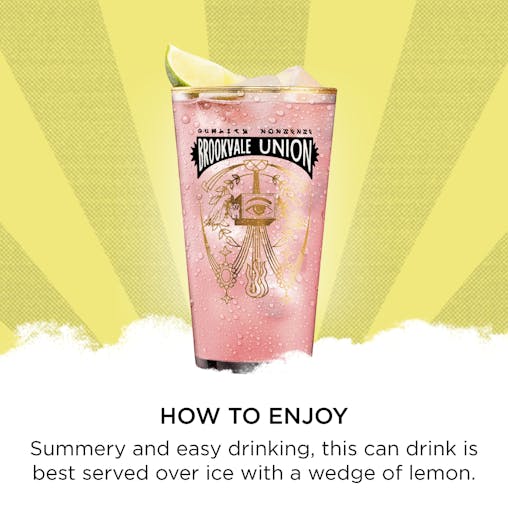 Brookvale Union Vodka Lemon Lime Bitters Mixed Drink, Zesty & Refreshing Finish, 4% ABV, 330mL (Case of 24 Cans)