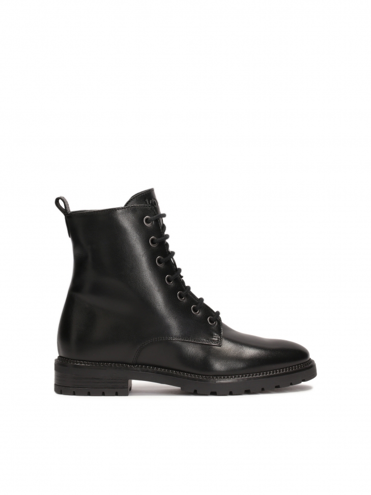 Black boots with lacing and zipper