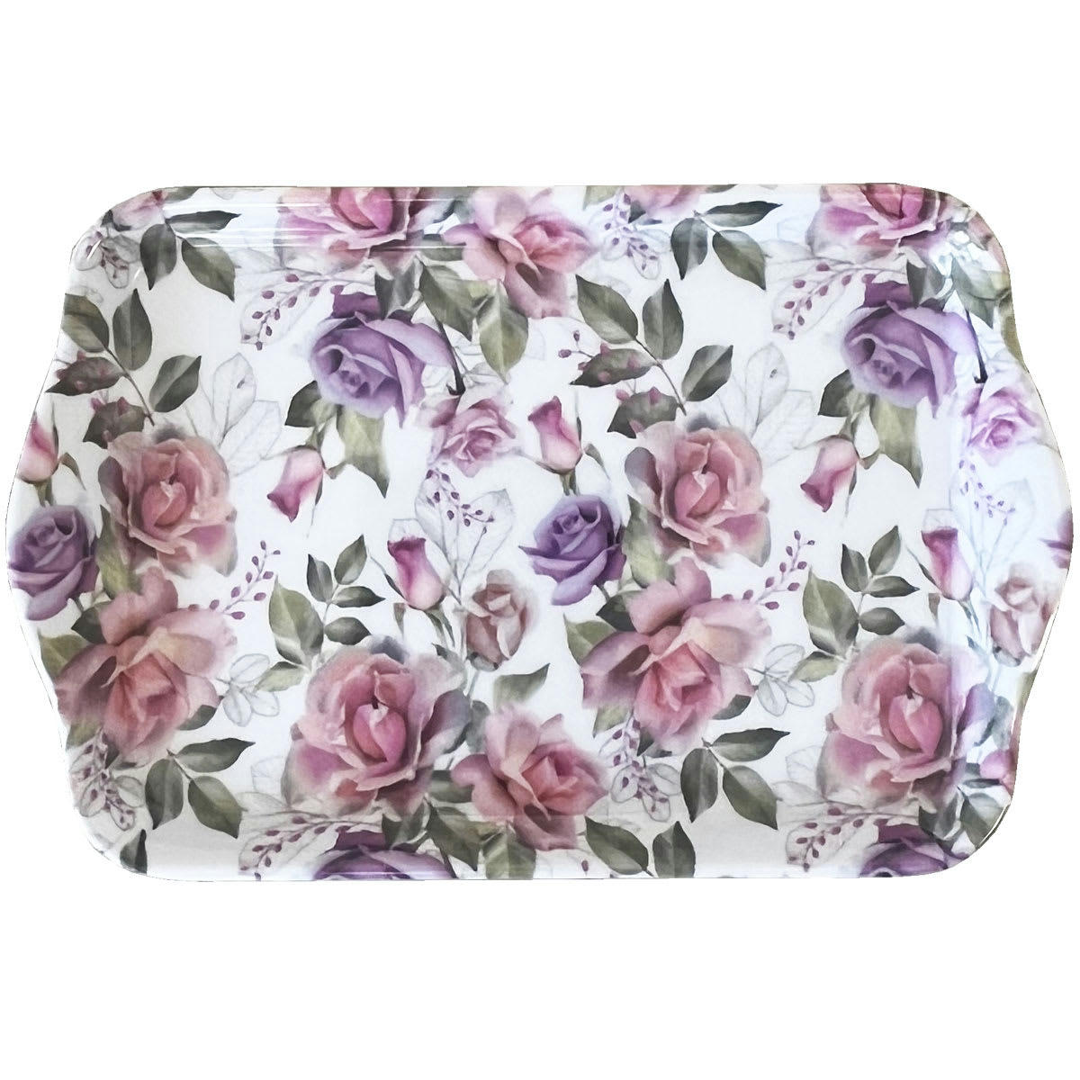 - Mini plateau roses rectangulaire en mélamine - 20.5 x 13.5 cm