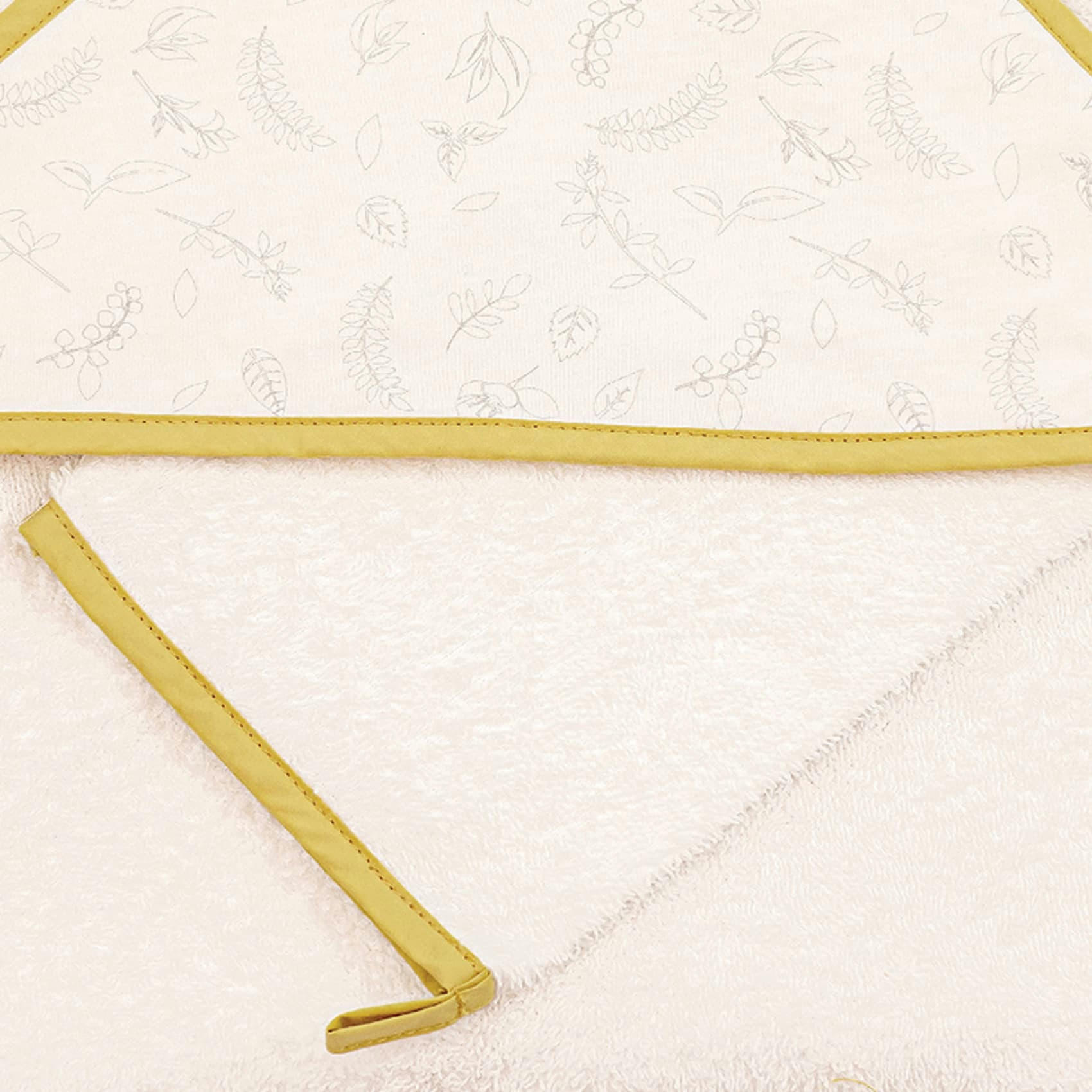 - Coffret sortie de bain bébé LeafyBunny coton Ecru 75x75