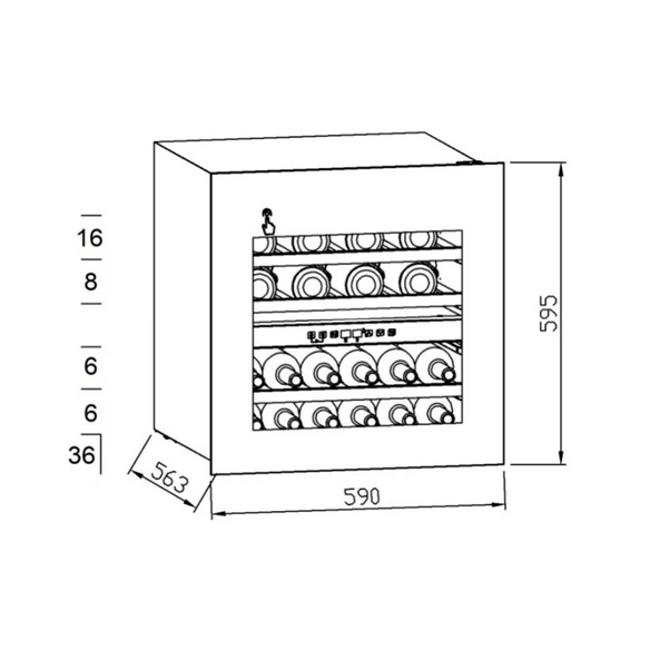 Weintemperierschrank »EWTS85-36ED«, BxHxL: 59 x 59,5 x 56,3 cm, Einbaugerät
