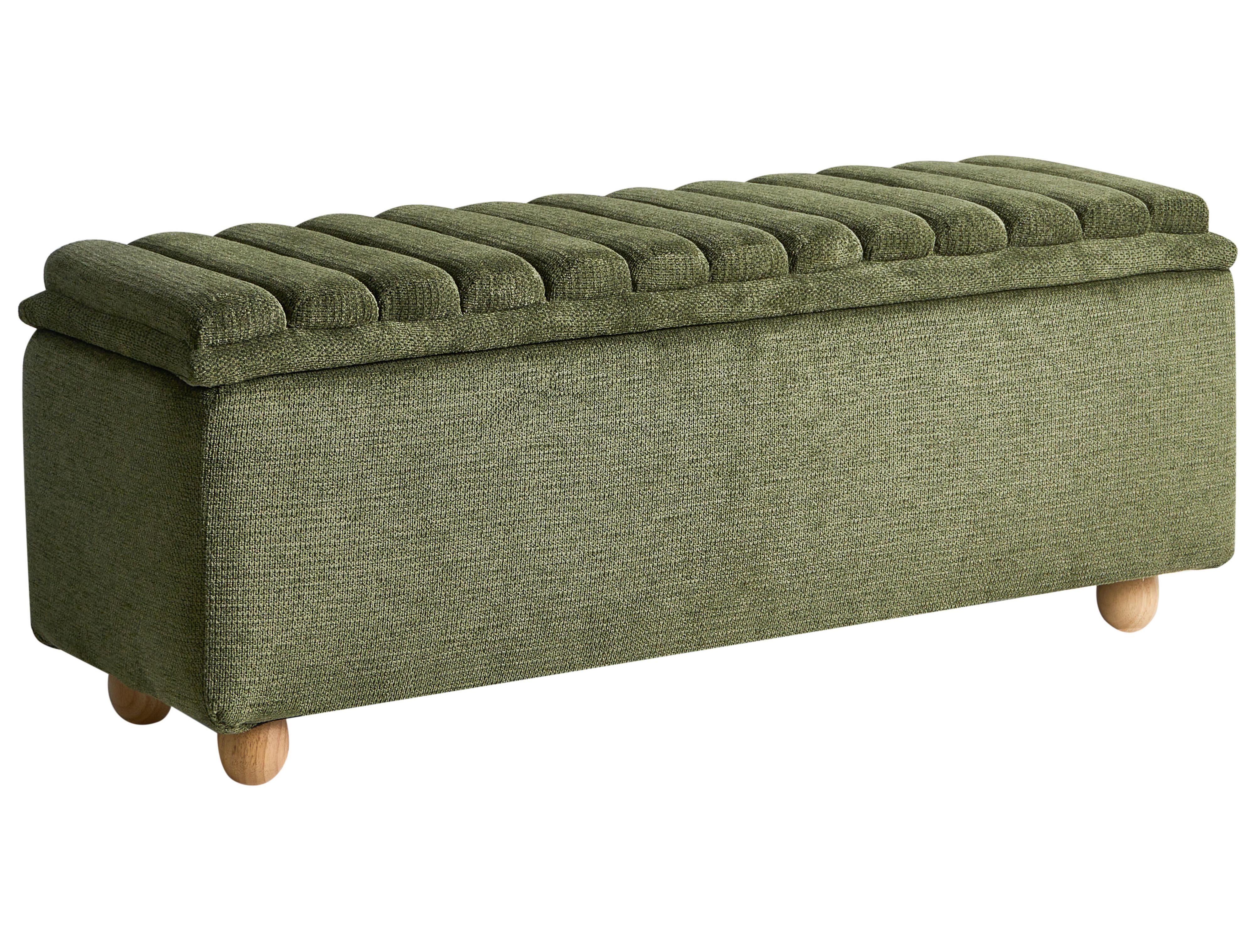 Upholstered Storage Bench SALIDA Fabric Green