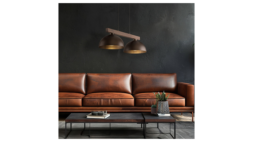 Lampa wisząca Oslo 2-punktowa metalowa brązowa