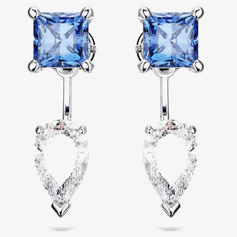 Swarovski Swarovski Mesmera Blue Mixed Cut Rhodium Plated Jacket Earrings 5665767