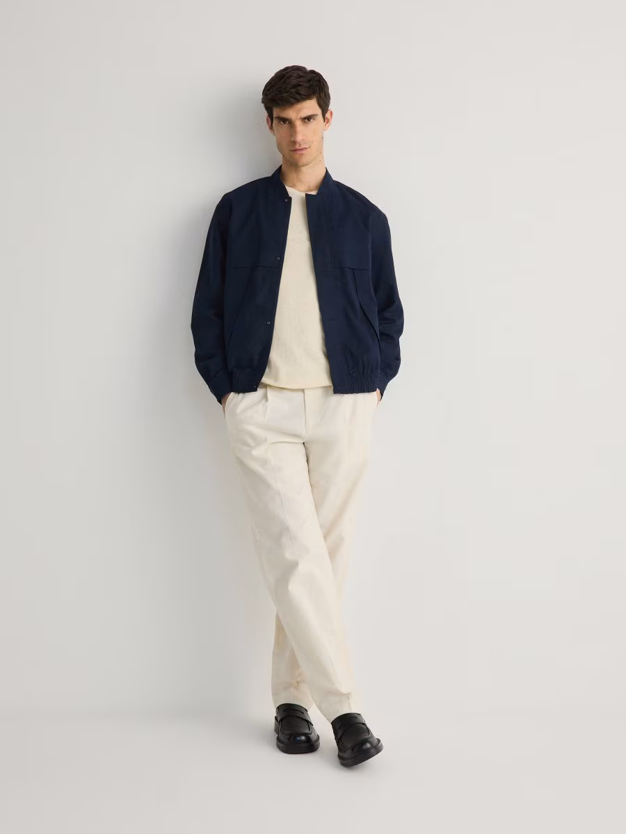 Linen Rich Bomber Jacket