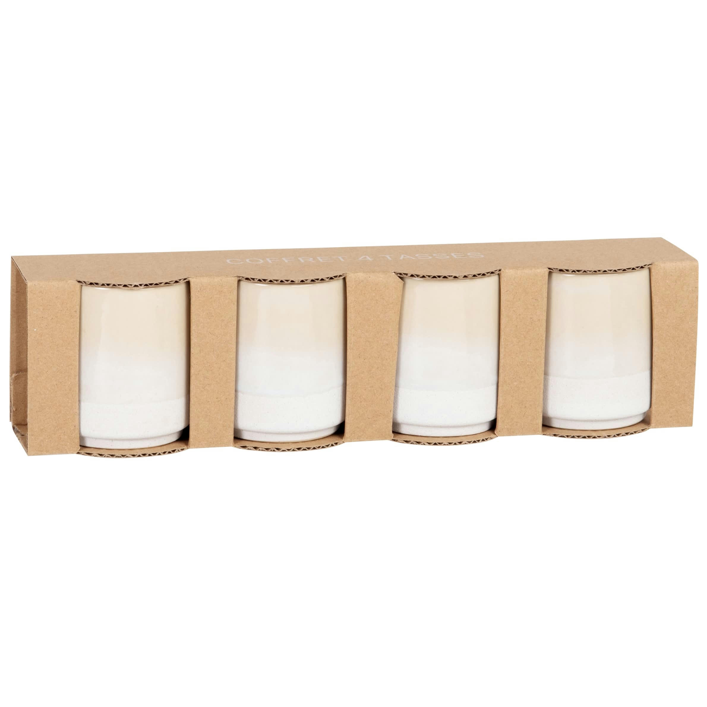 FERDI - Coffret tasses (x4) en grès beige