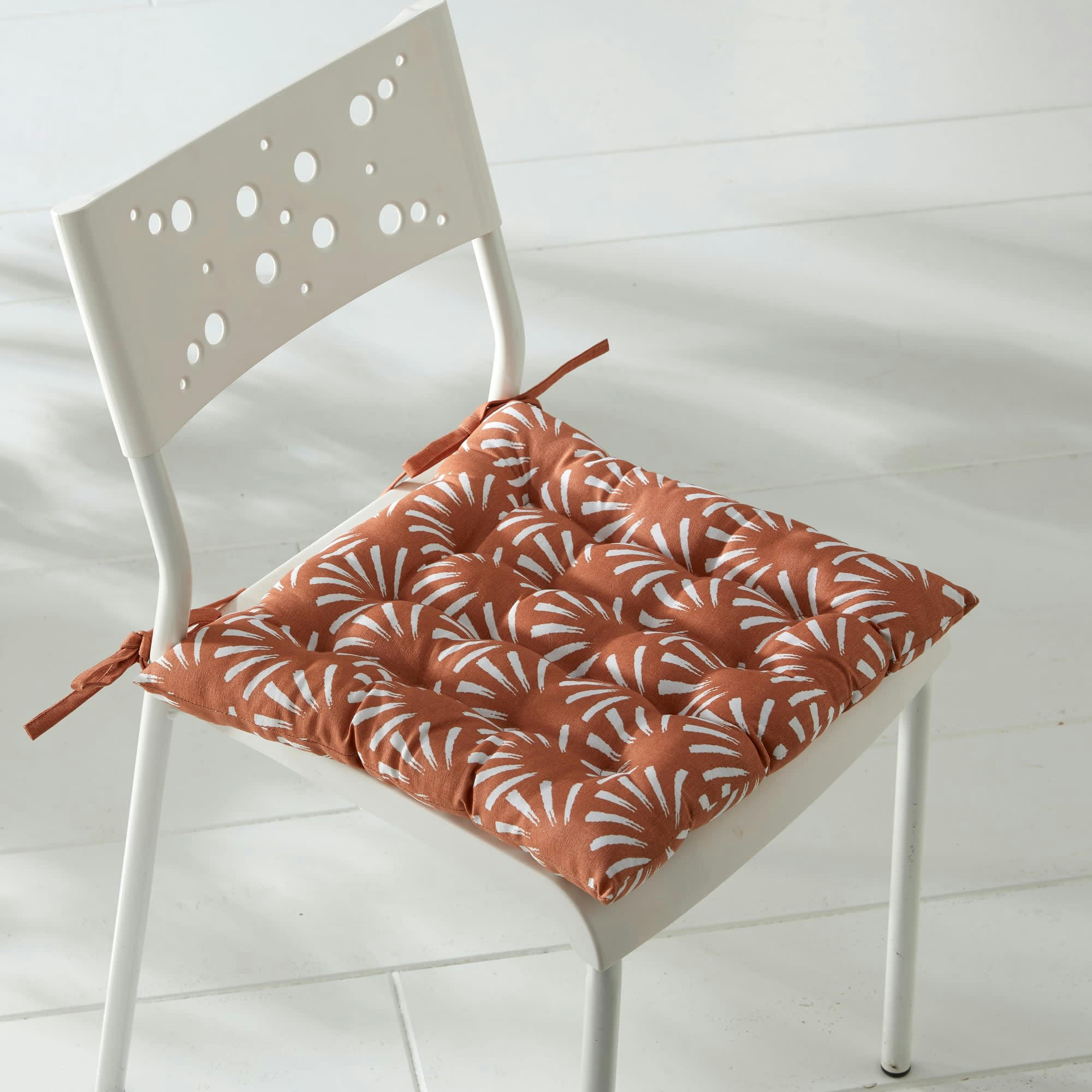 LUBERON - Lot de 2 galettes de chaise orange 40x40 en coton