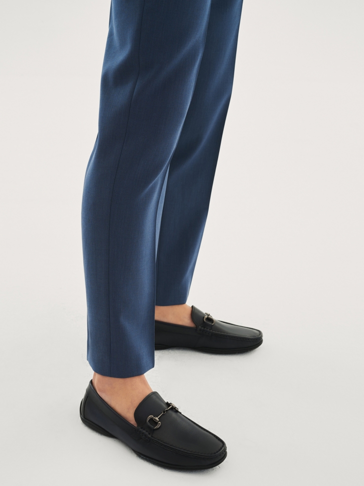 Men's navy blue moccasins