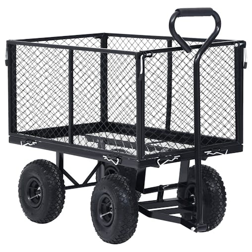 NNEVL Garden Hand Trolley Black 350 kg