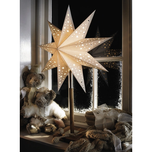 Weihnachtsstern »SOLVALLA«, weiß, ø 45 cm, Zuleitung mit EIN/ AUS- Schalter, E14, 230V