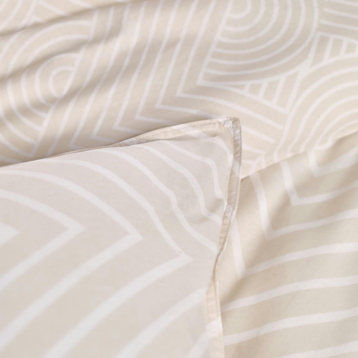 SUNSHINE BERTILLE - Parure de lit imprimé en coton beige 140x200