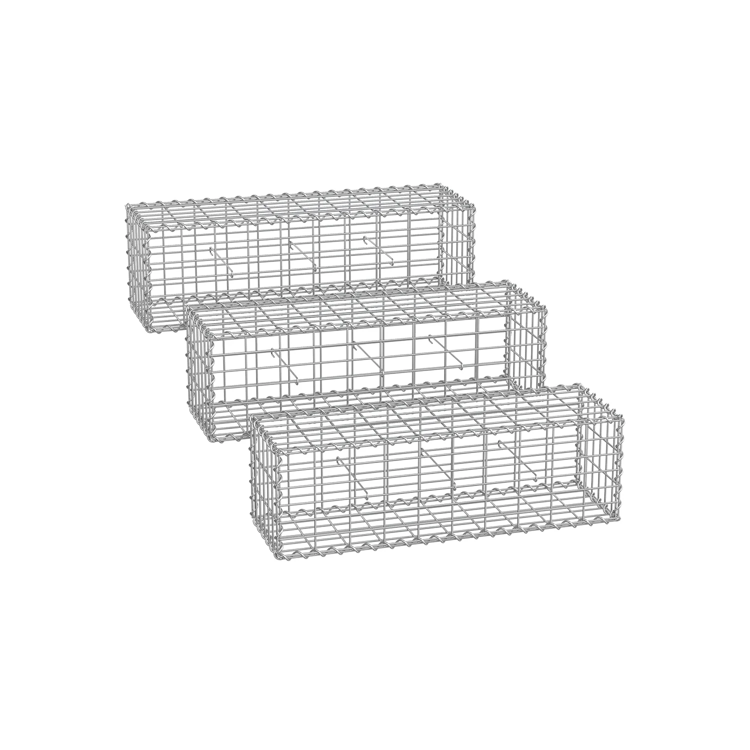 Gabion pour pierre antirouille (Lot de 3)