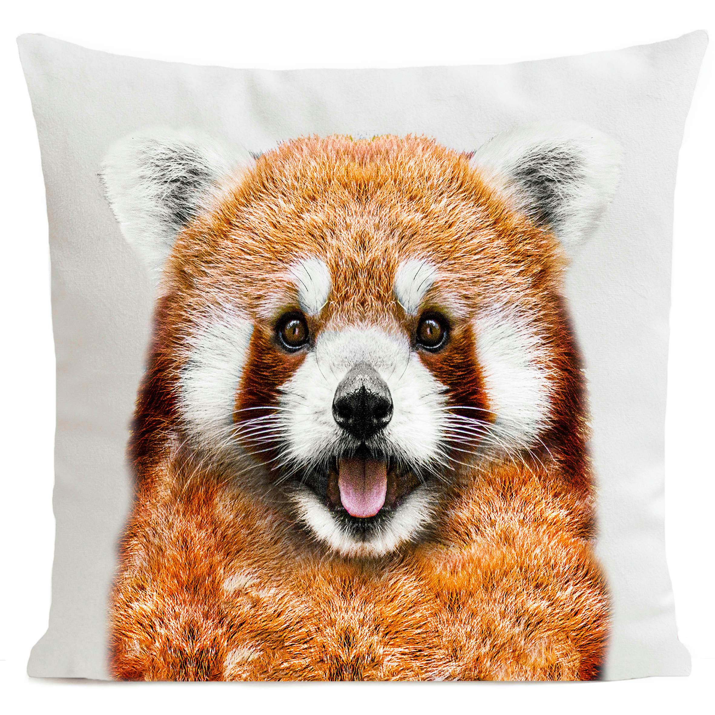 - Coussin animal panda blanc suédine 40x40cm