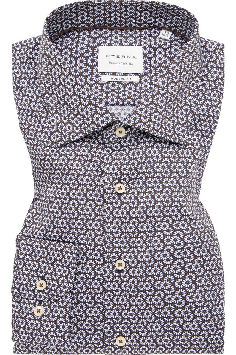 ETERNA Modern Fit Hemd marine, Bedruckt