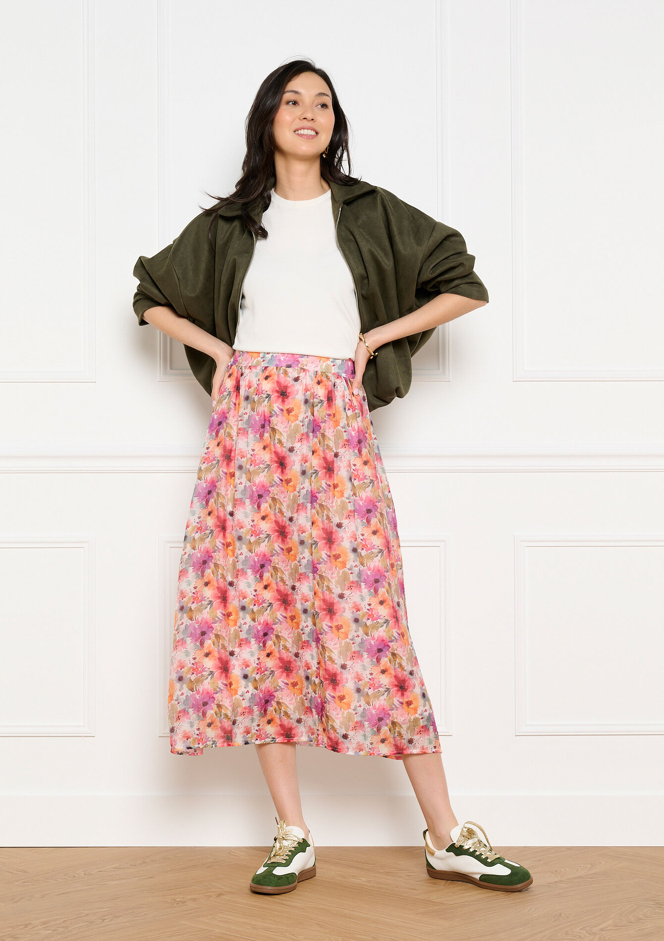 Midi rok met print