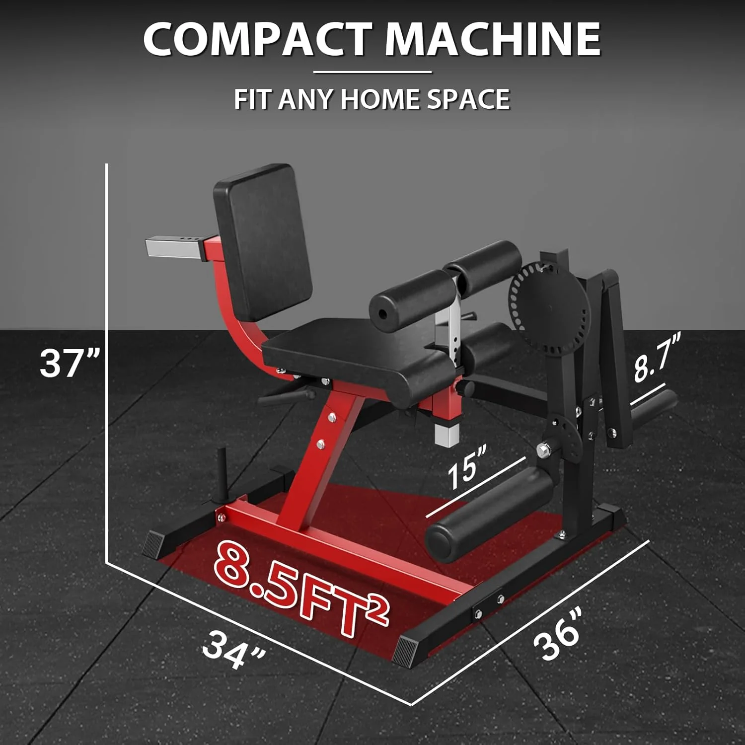 Leg Extension and Curl Machine, Lower Body Special Leg Machine, Adjustable Leg Exercise Bench with Plate Loaded, Leg Rotary Extension for Thigh, Home Gym Weight Machine(Black LE02)