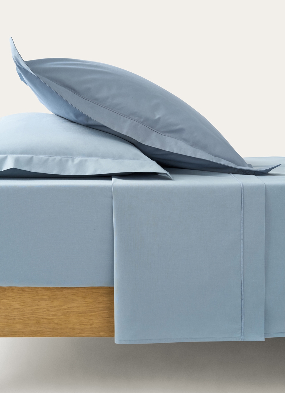 DRAP PLAT UNI EN PERCALE DE COTON BLEU MINÉRAL