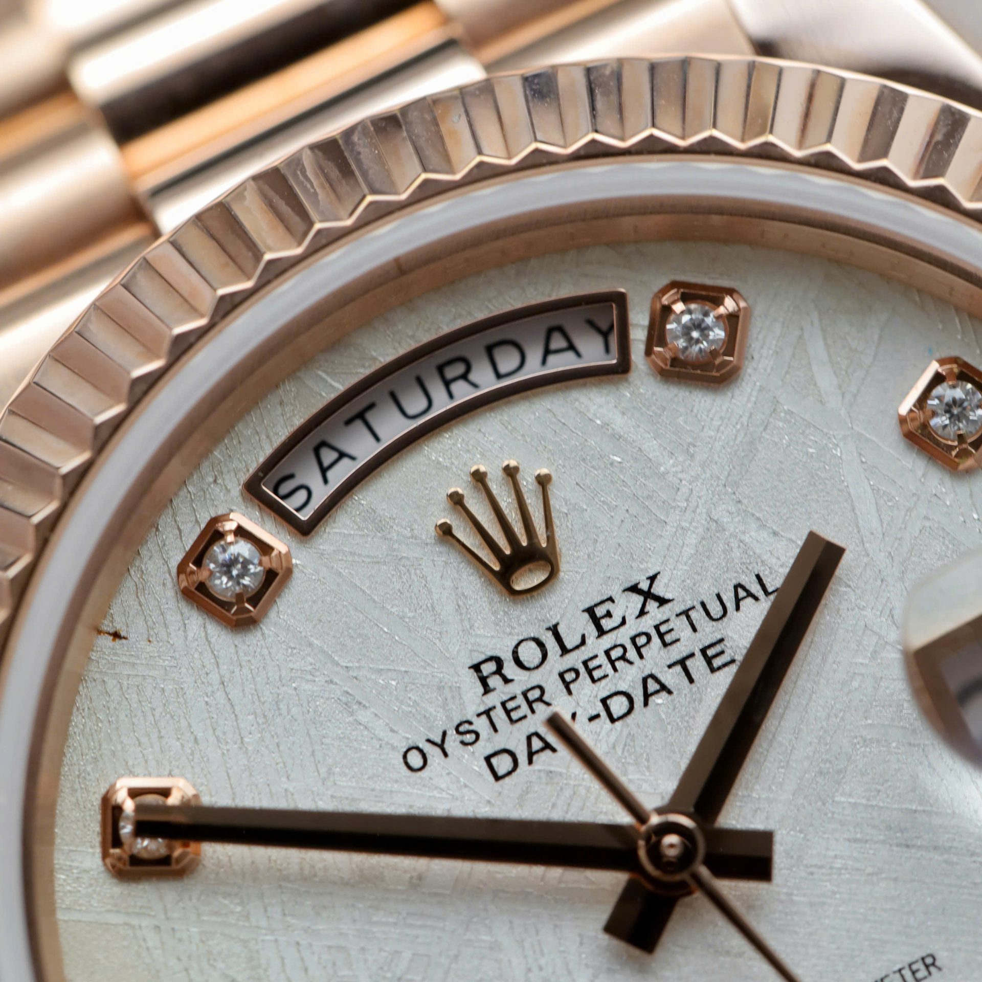Rolex Day-Date RG Plated Meteorite Dial With Diamonds 40mm Super Clone