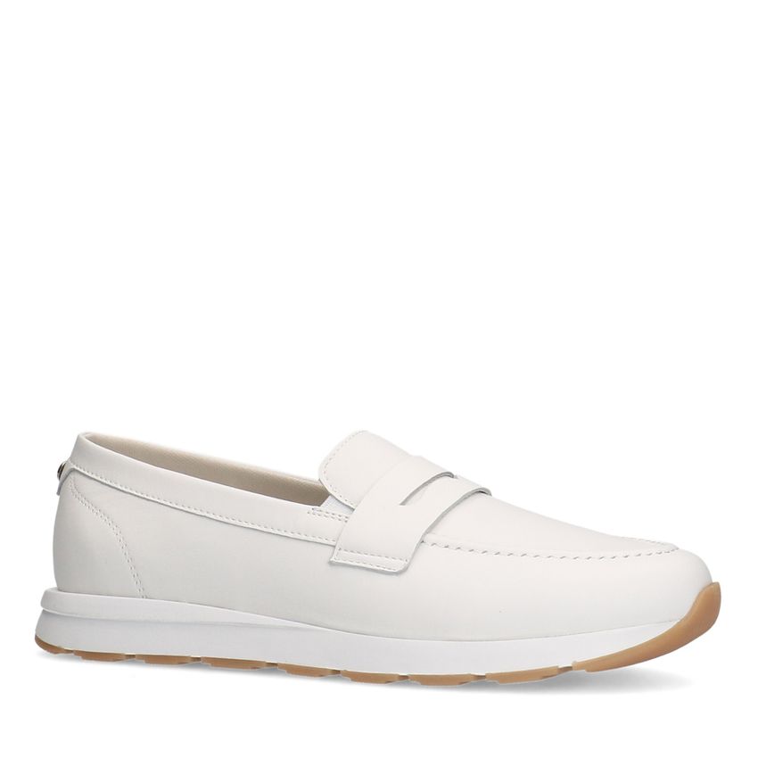 No Stress Witte leren loafers