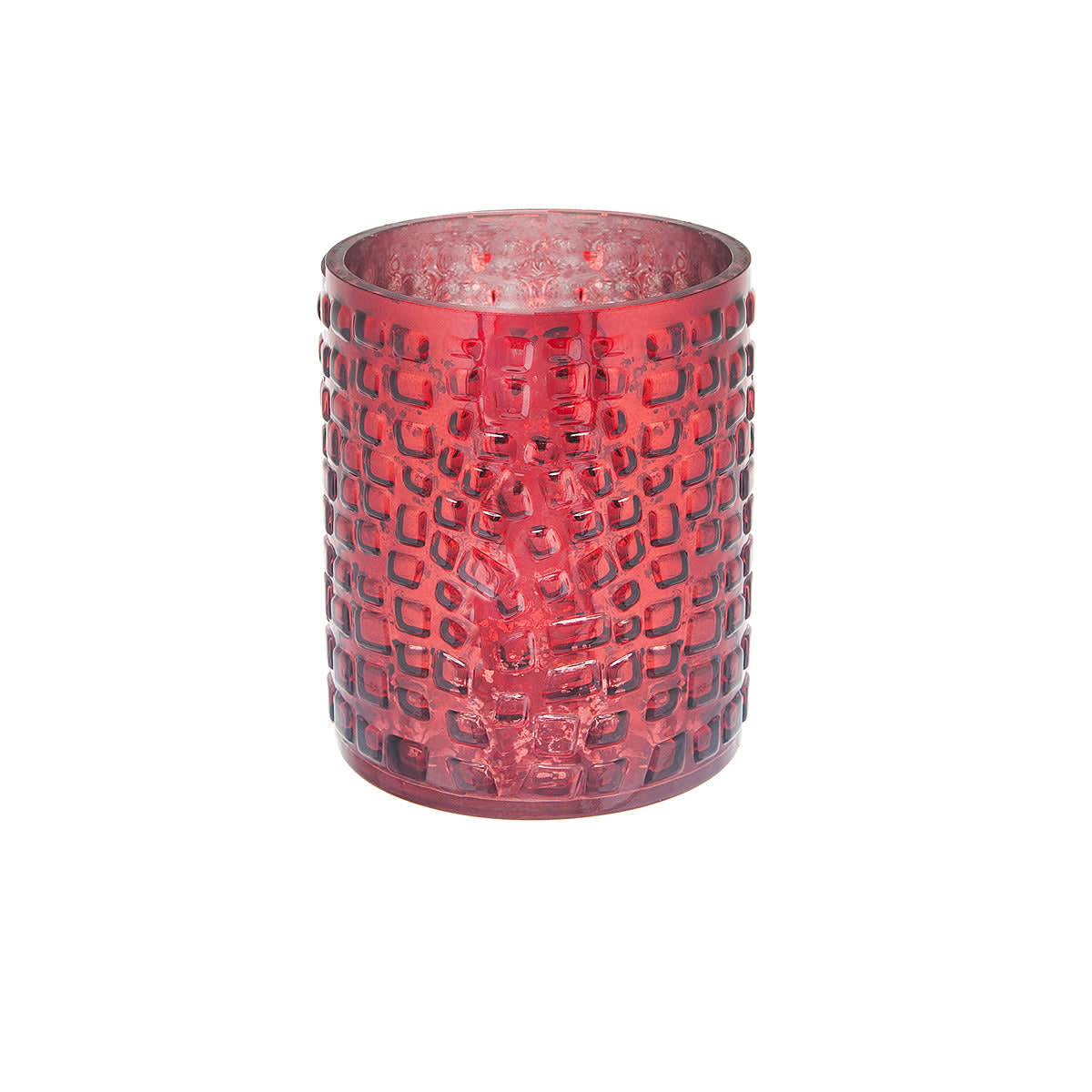 LIZARD - Photophore en verre rouge H18