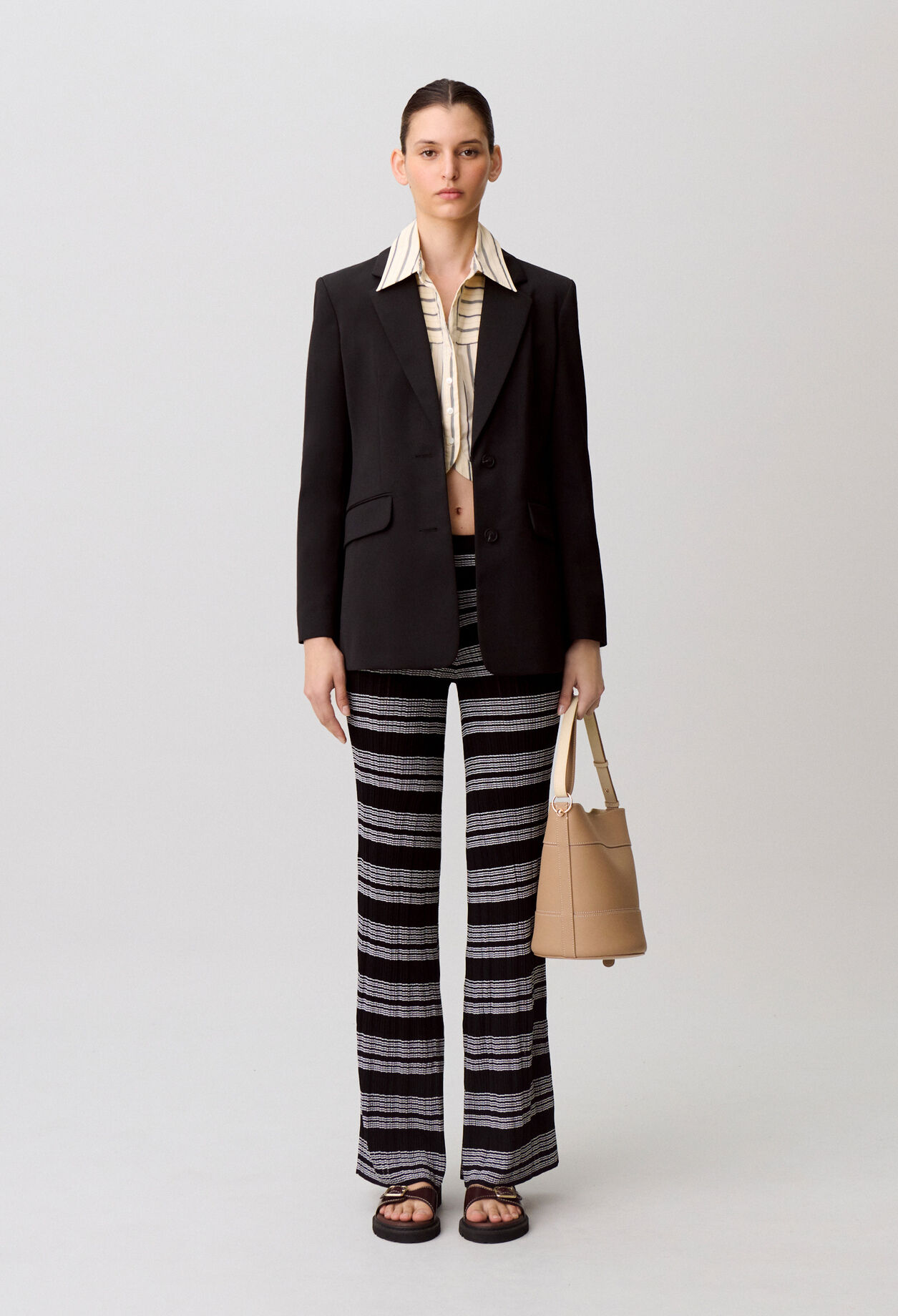 Pantalon maille à rayures