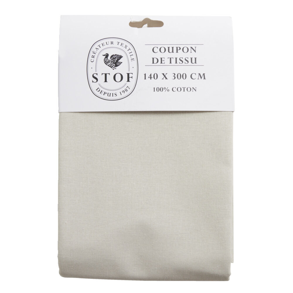 Coupon tissu coton 140x300cm beige