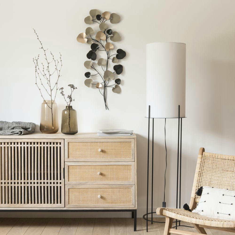 EUCALY - Déco murale branchage en métal tricolore 40x94