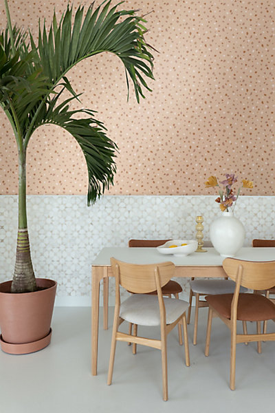 ESTAhome papier peint imitation terrazzo beige et terracotta 50 x 900 cm