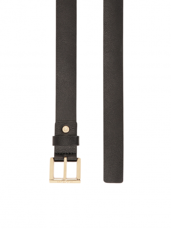 Black leather tied belt