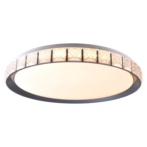 Plafon NINA z pilotem okrągły czarno-biały LED 1x72W 49cm 8000lm IP44 Polux
