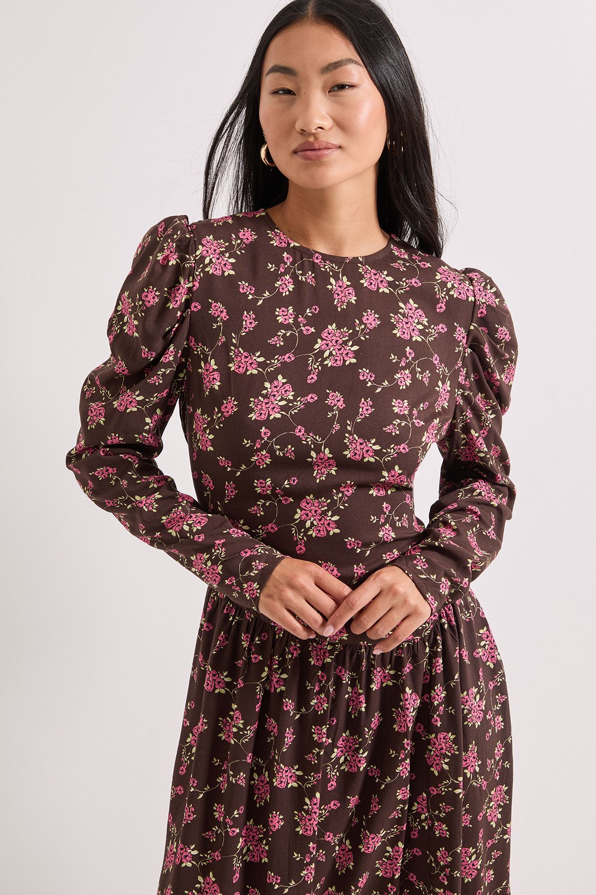 Dorothy Perkins Petite Dropped Waist A-line Midi Dress
