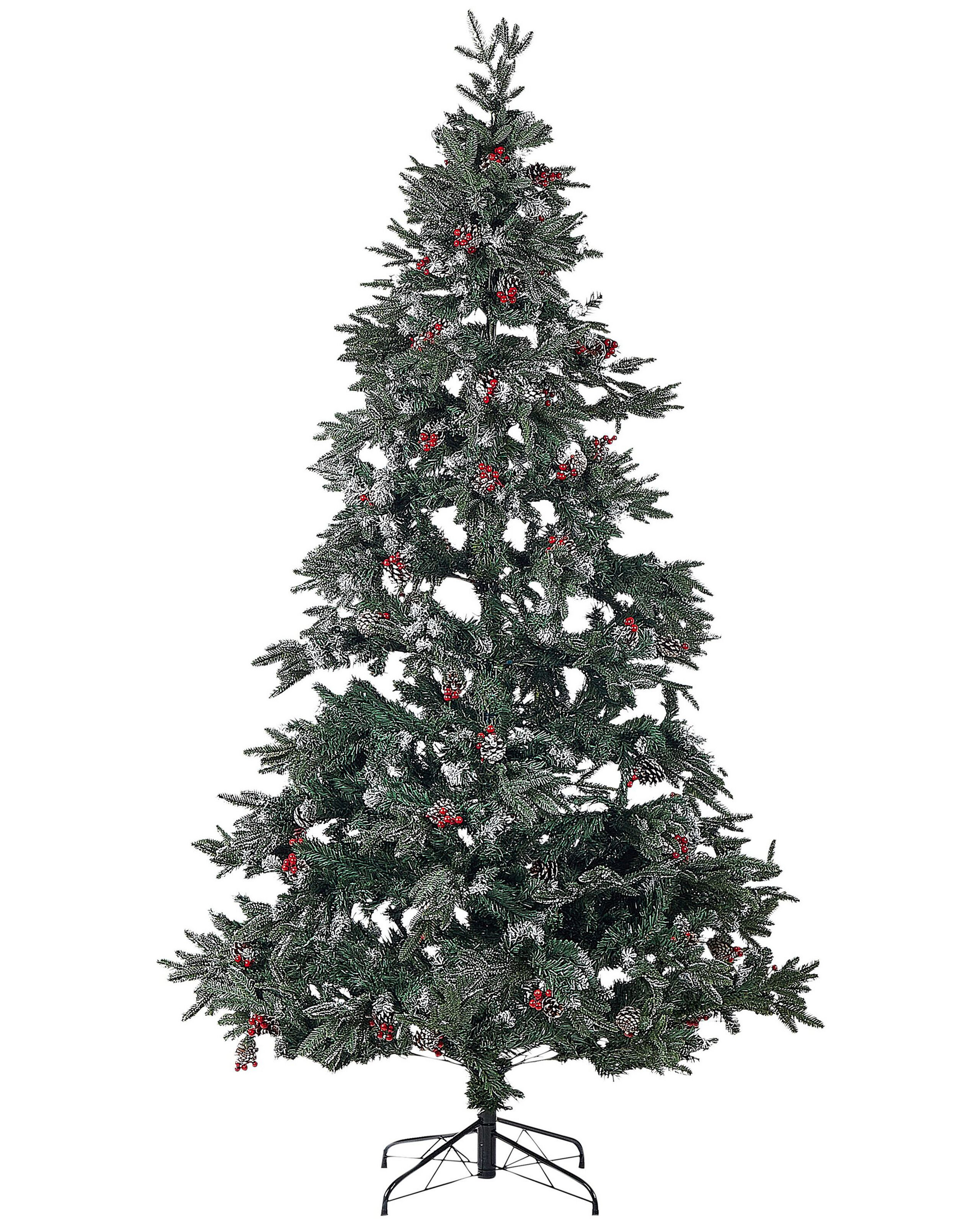 Sztuczna choinka 240 cm śnieg szyszki