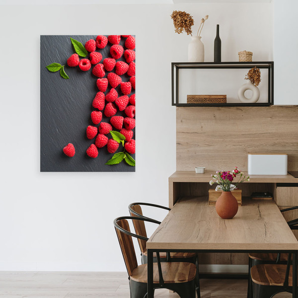 Obraz do kuchni baru restauracji, Maliny owoce 20x30