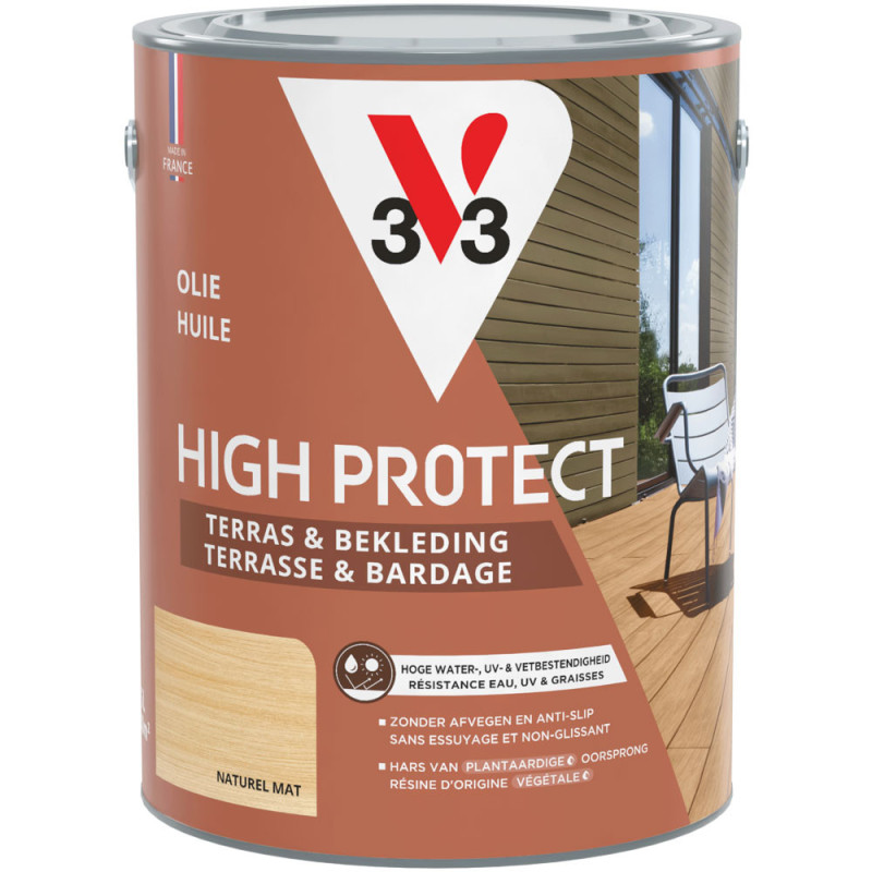 Huile pour bois de terrasse High Protect naturel 5 L V33