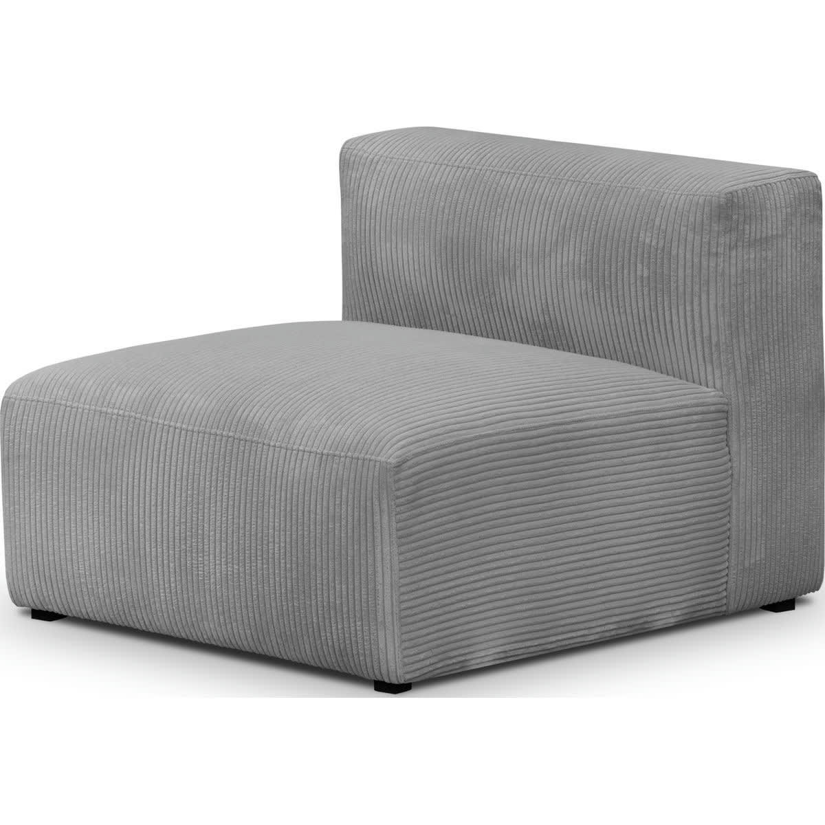 MODULO NEW - Chauffeuse sans accoudoirs modulable en velours côtelé gris clair