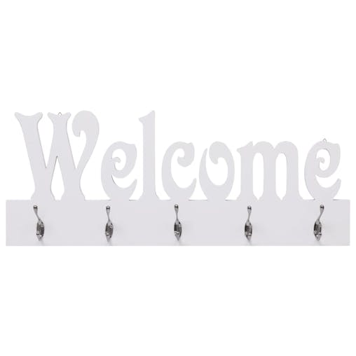 NNEVL Wall Mounted Coat Rack WELCOME White 74x29.5 cm