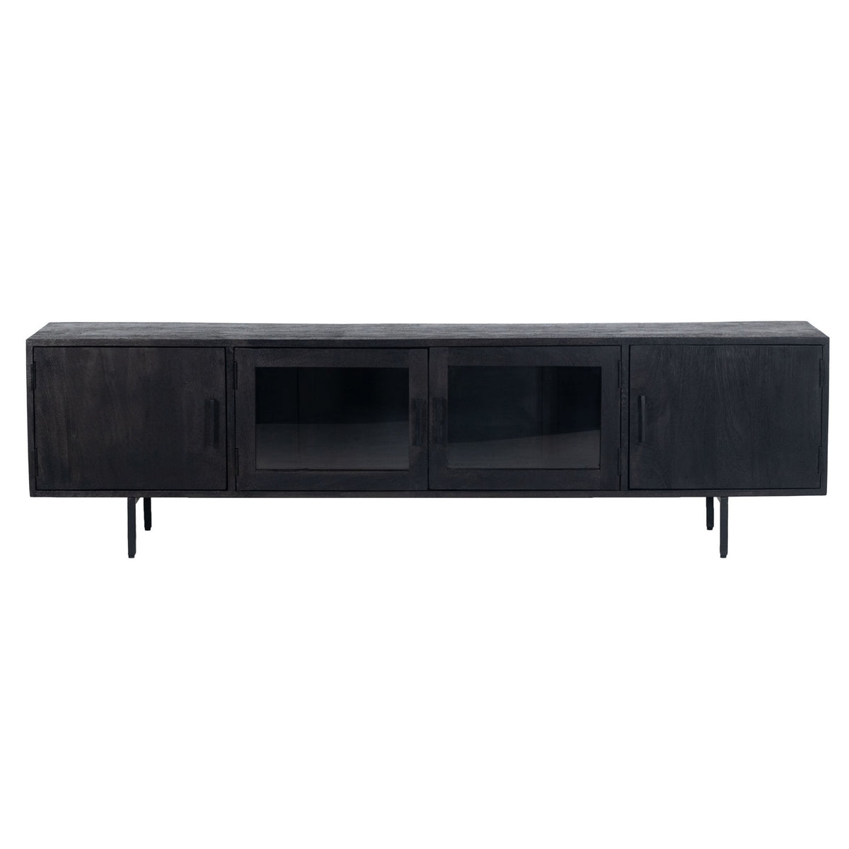 Giga Meubel Tv-Meubel Luca - Mangohout/Metaal - Zwart - 200cm